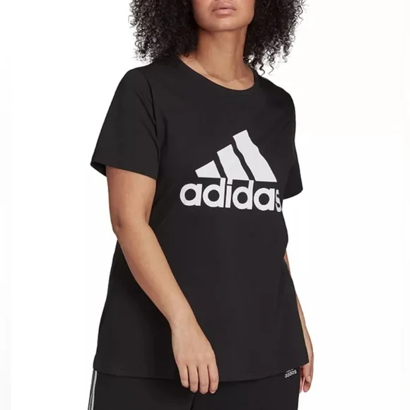 $30 adidas Womens Essentials Logo Cotton Crewneck T-Shirt - Picture 1 of 6